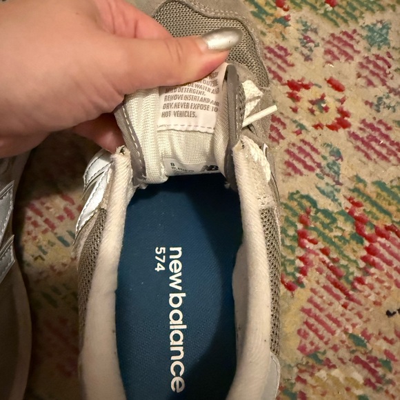 New Balance Taupe and White Sneakers - Picture 6 of 6